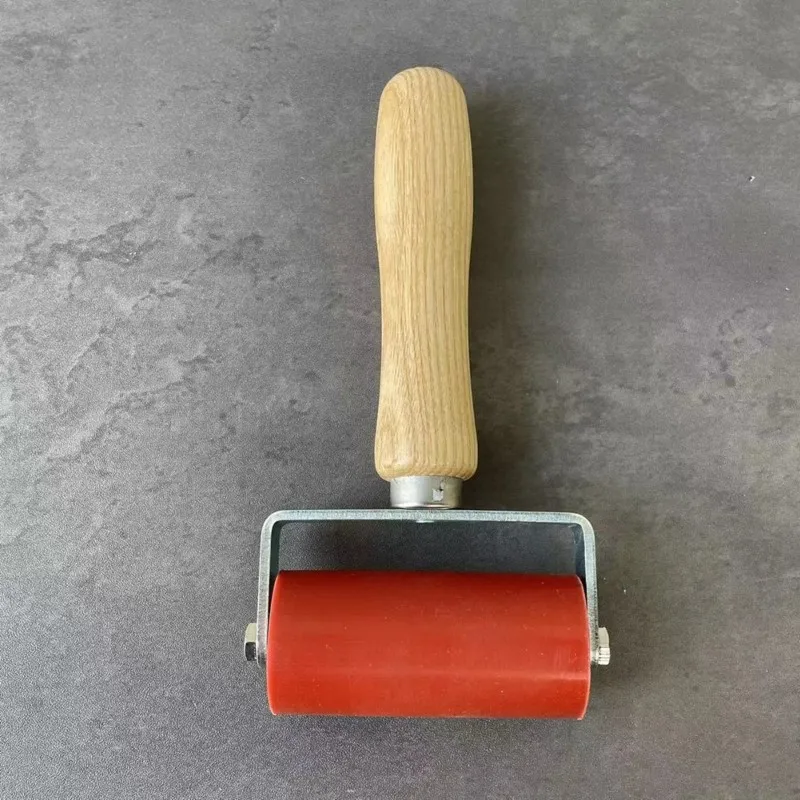 LLCS-Wallpaper Application Tool Red Waterproof Double-Stand Beechwood Handle, Seam Press Roller& High-Quality Lightweight
