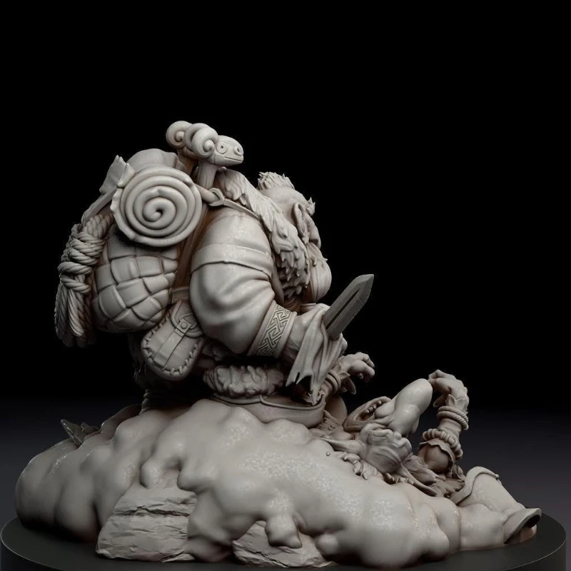 Kit de figurines en résine moulée sous pression, échelle 1/24, guerrier nain sauvage, jouet Miniature de loisir, non assemblé, non peint, Diorama à faire soi-même