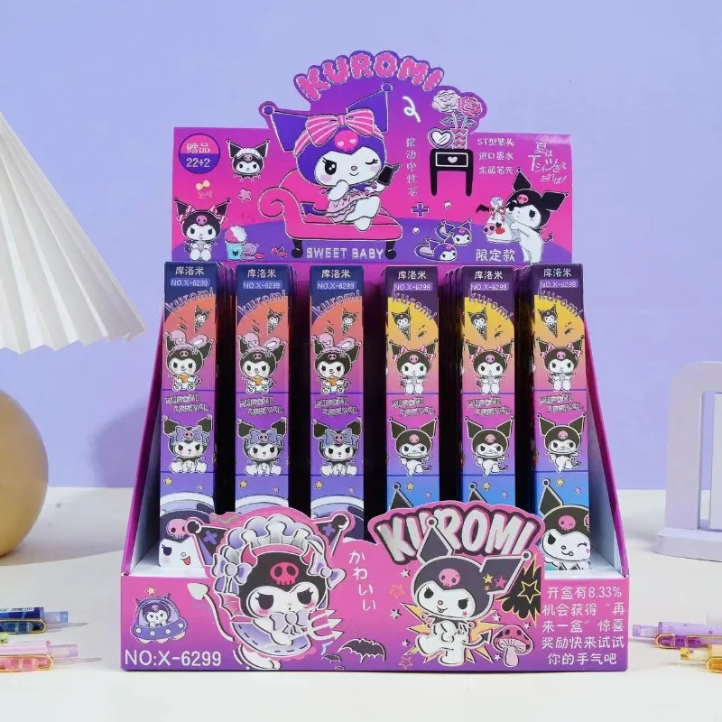 

Cartoon Anime Sanrio Cute Hello Kitty Kuromi melody Press Pen Student Black Neutral Pen Smooth Speed Drying Learning Stationery