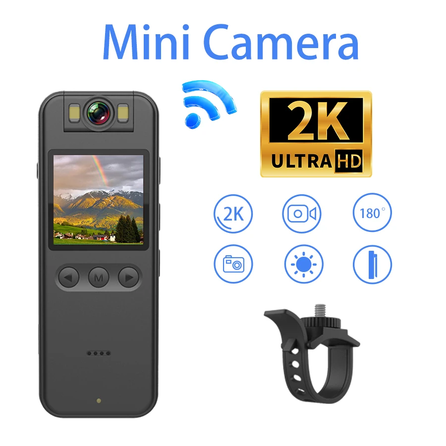 

High quality 2K mini camera secret night vision camera WiFi smart home outdoor motion detection recorder Film Cameras Body cam