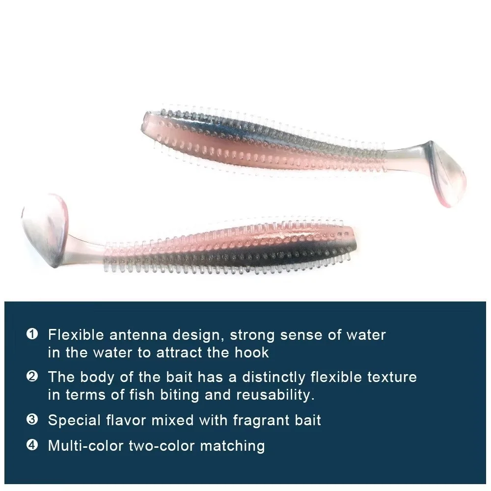 NGB 9/12cm Silicone Bait Smell Soft Fishing Lure 4-5pcs Jigging Worm Shad Artificial Fishing Bait For Bass Wobblers