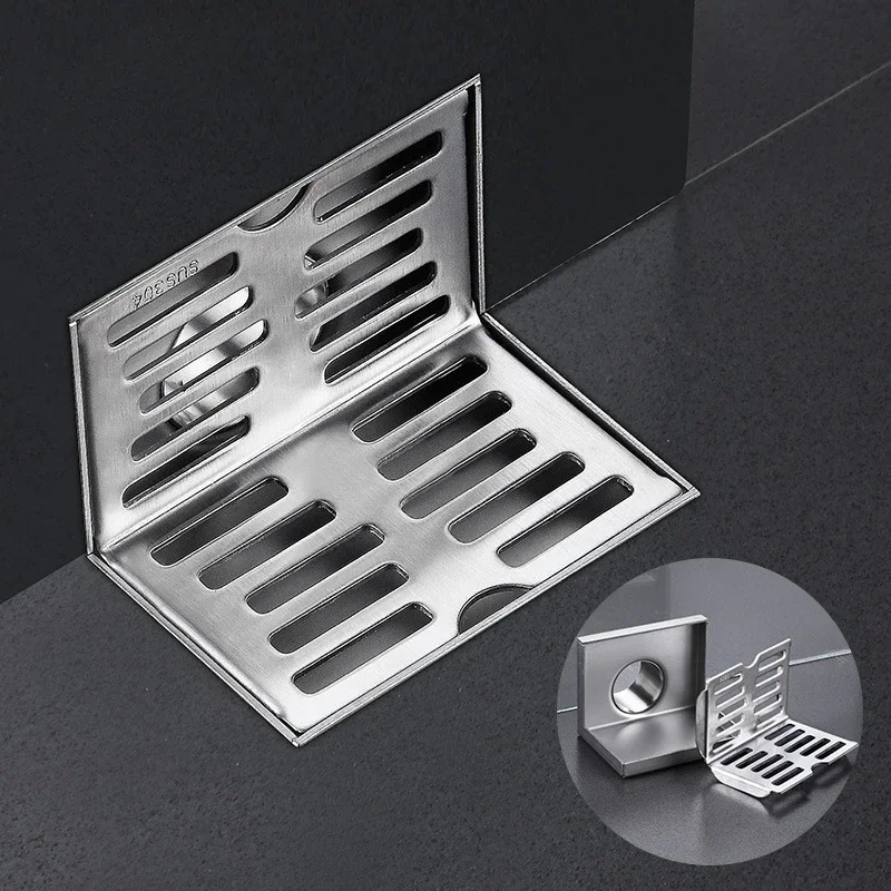 Same floor corner side drainage floor drain, rust proof outdoor L-shaped floor drain 304 stainless steel