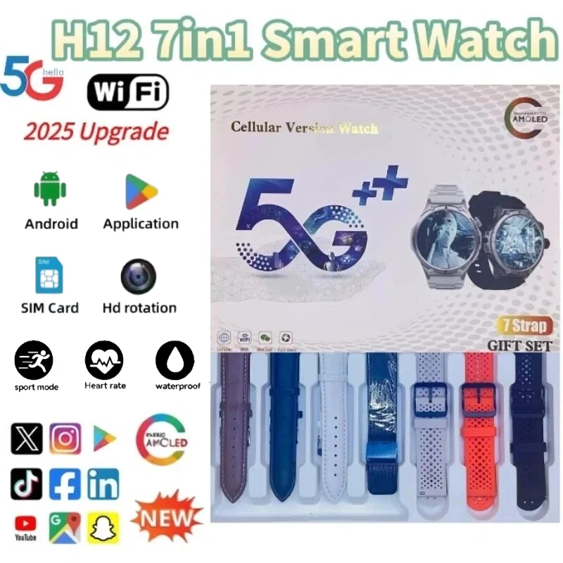 

Multifunctional 4G full Network Smartwatch H12 Bluetooth Call with Flashlight Blood Pressure/Oxygen/Heart Rate Monitoring Sports