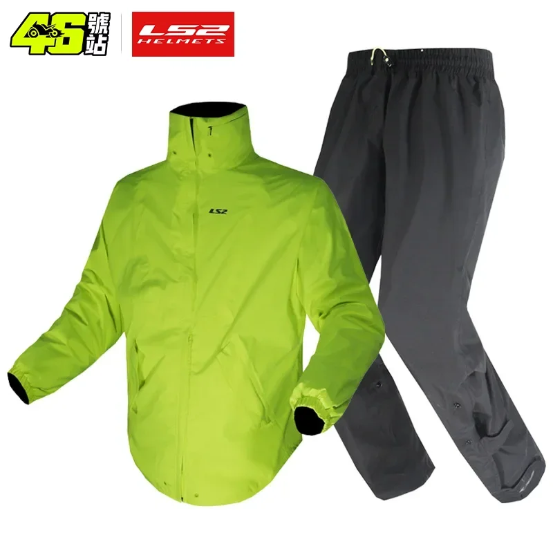 LS2 Motorrad Regenmantel MT139 Atmungsaktive Reflektierende Wasserdichte Regensturm Prävention Jacke Männer Motocross Reiten Regenmantel Set