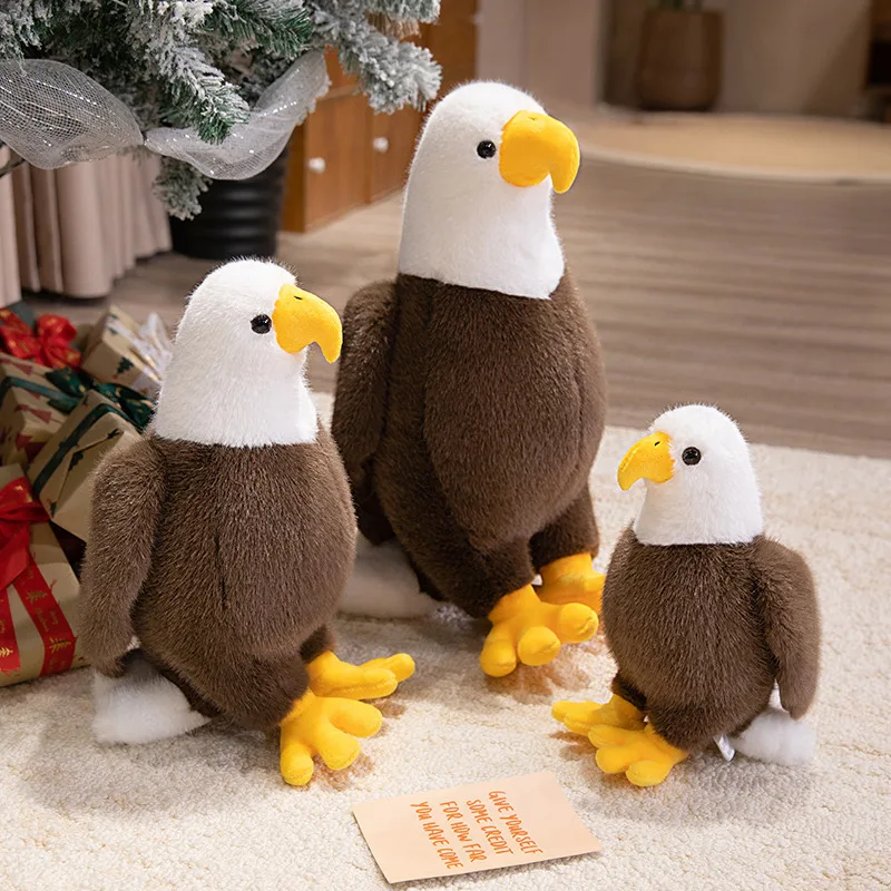 Realista americano águia coruja brinquedo de pelúcia macio animal de pelúcia reallife pássaro boneca decoração para casa crianças meninos presente aniversário