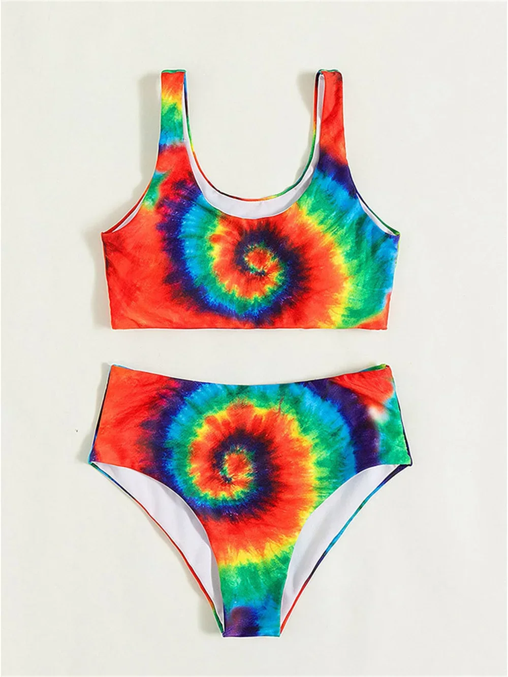 

Multicolor Tie Dye Bikini Gradient Y2K Swimsuit High Waist Vacation Swimwears Women Brazilian Beach Outfits Bathing Suit Bikinis