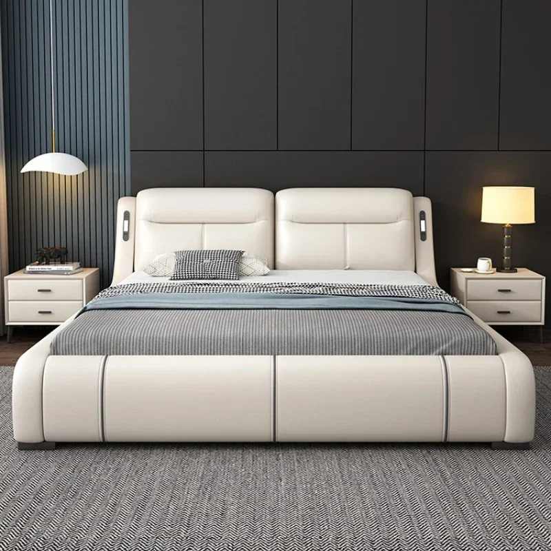 

Nordic Aesthetic Double Bed Frame King Size Wooden King Size High End Bed Frame Luxury Modern Cama Matrimonial Bedroom Furniture