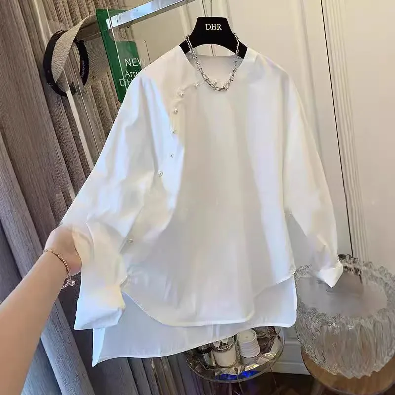 

Новая китайская повседневная мужская рубашка свободного кроя из перламутра, размер 300, для весны и осени, комфортная, сезонная