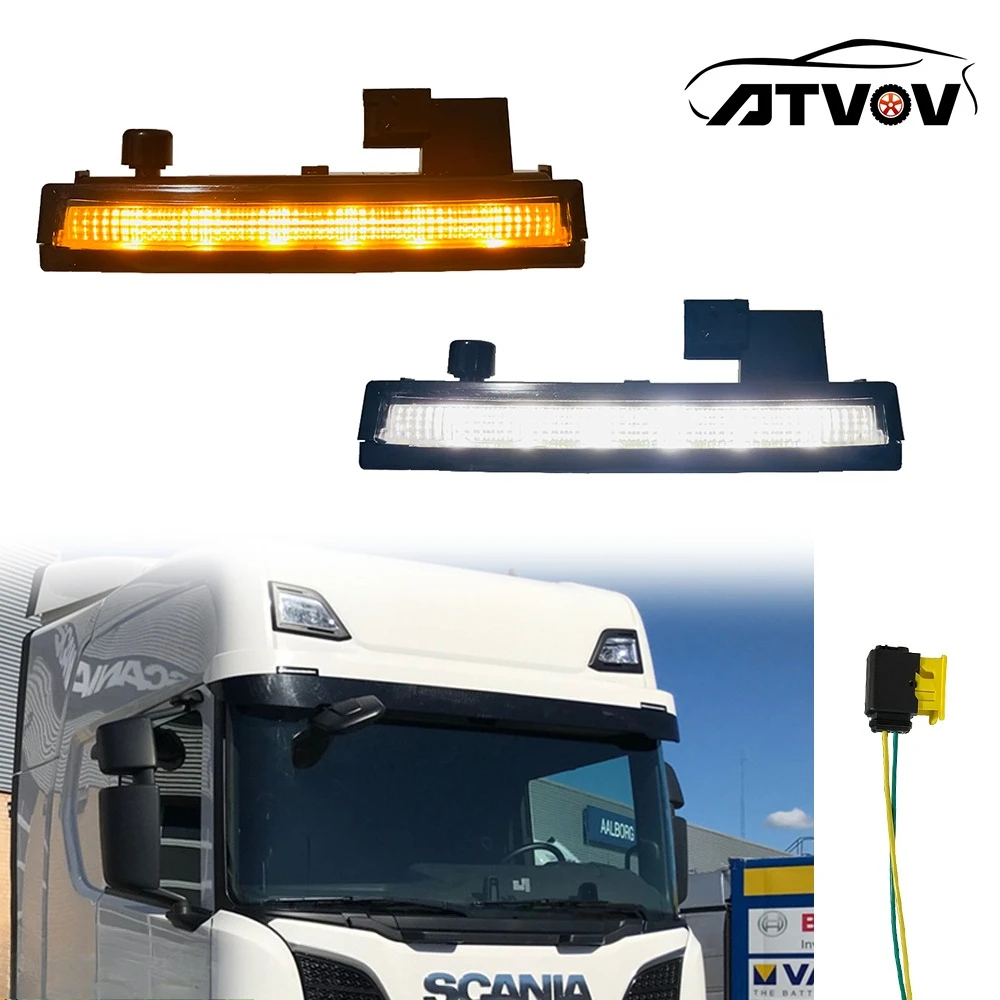 Atov 24v led sunvisor luz 2252794 para caminhão scania r650 g500 s500 s730 p500 caminhão série r série r
