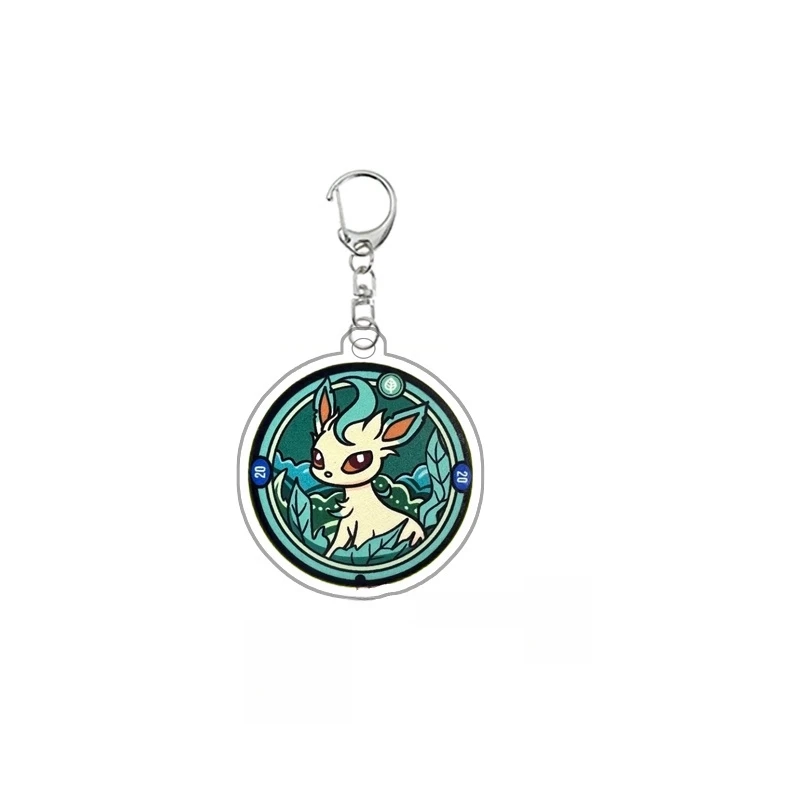 Pokemon Eeveelution Leafeon Sylveon Espeon Acrylic Keychain Cute Student Creative Diy School Bag Pendant Accessories Decoration