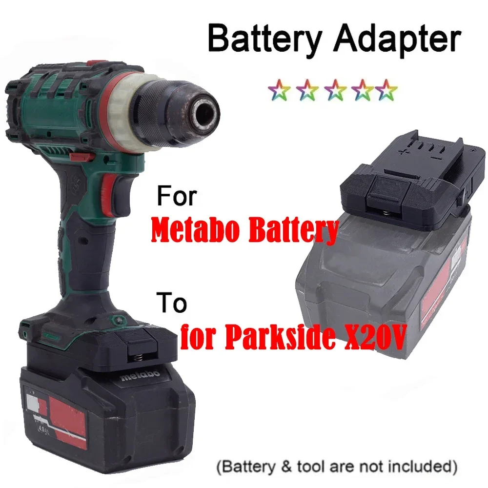 Battery Adapter Converter for Metabo 18V Lithium to For Parkside X20V Cordless Drill Power Tool Accessories（NO Battery &Tool)