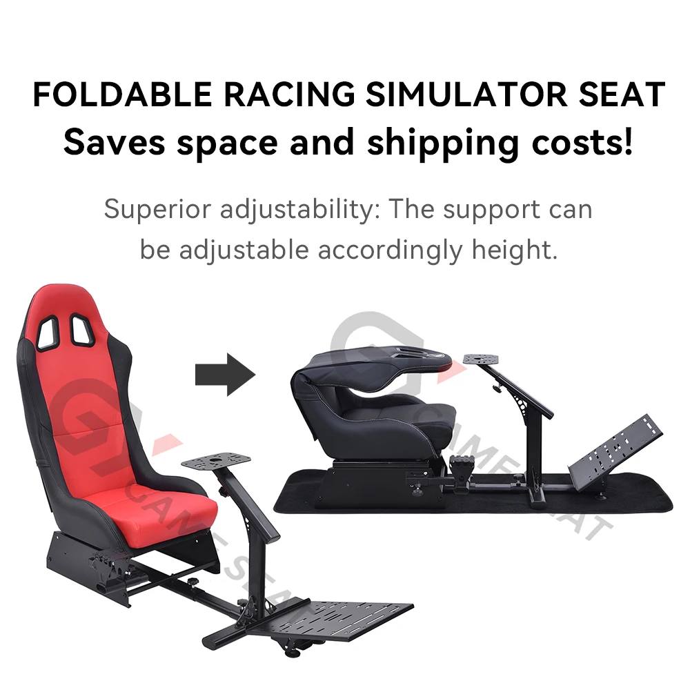 GY023 Universal Adjustable Back Driving Simulator Racing Simulator Floor Folding Racing Seat Gaming Chair Cockpit