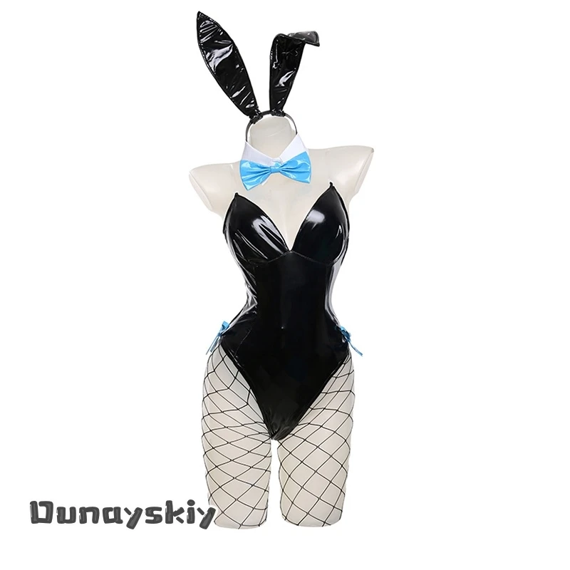 {Dream ZS} أزياء الهالوين متعددة الألوان المثيرة على شكل أرنب لطيف، مجموعة أزياء نسائية على شكل أرنب من الجلد، أزياء شخصية أرنب كاواي #4