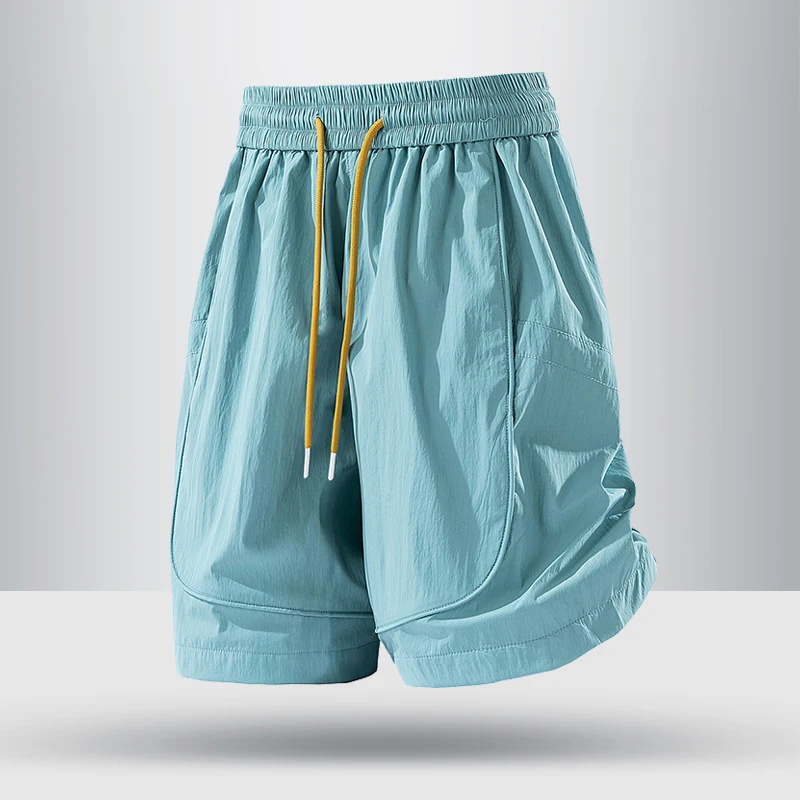 

Ice Silk Men's Shorts Thin Quick Dry Cool Feeling Casual Loose Fit Sports Five-Quarter Length Trendy Summer Leisure Pants