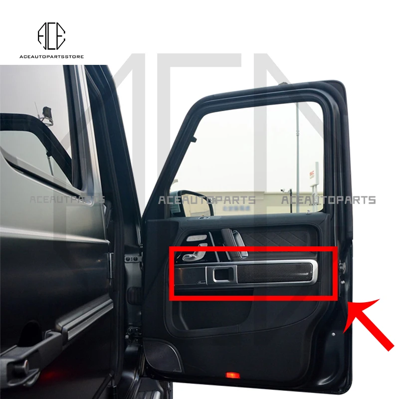 Real Carbon Fiber Interior Modified Door Trim Cover For Mercedes Benz G Class W463 2019-2020