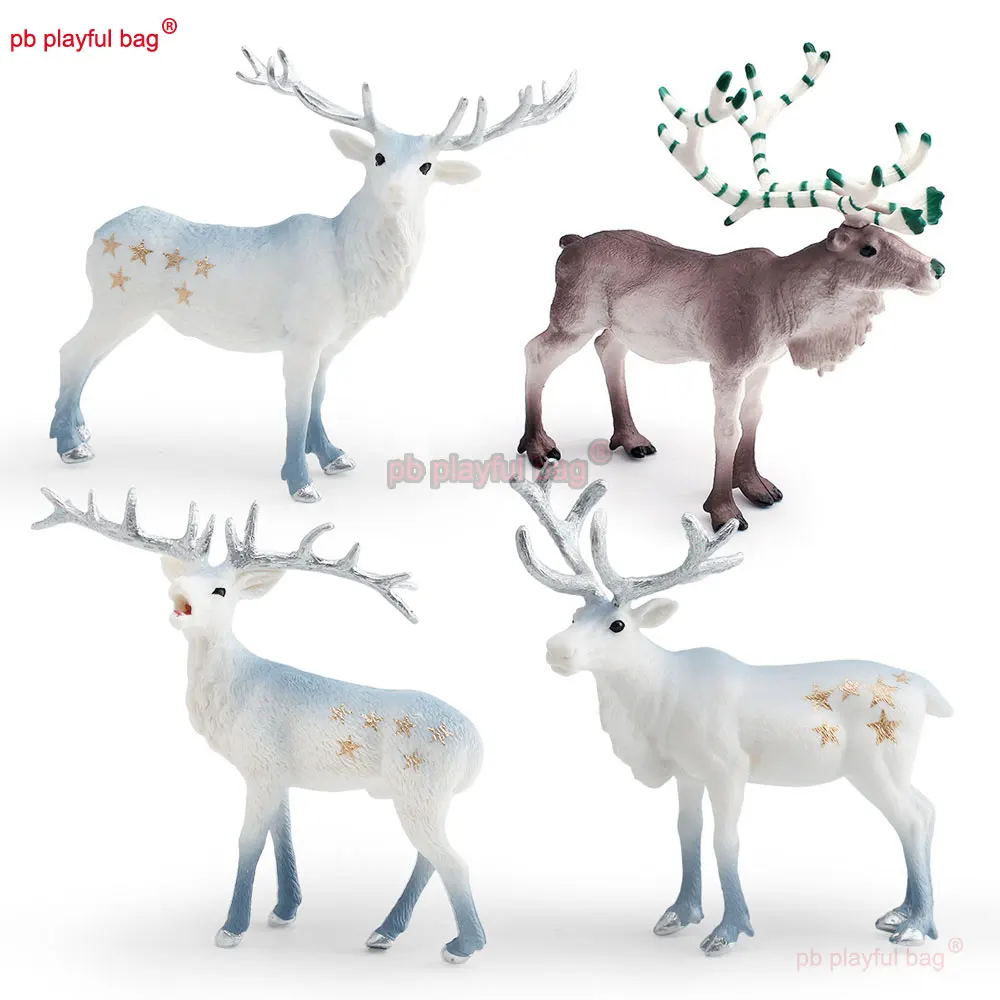Modèle réaliste de faune forestière, renne de Noël solide, décoration et jouet éducatif pour enfants, figurine animale ZG443