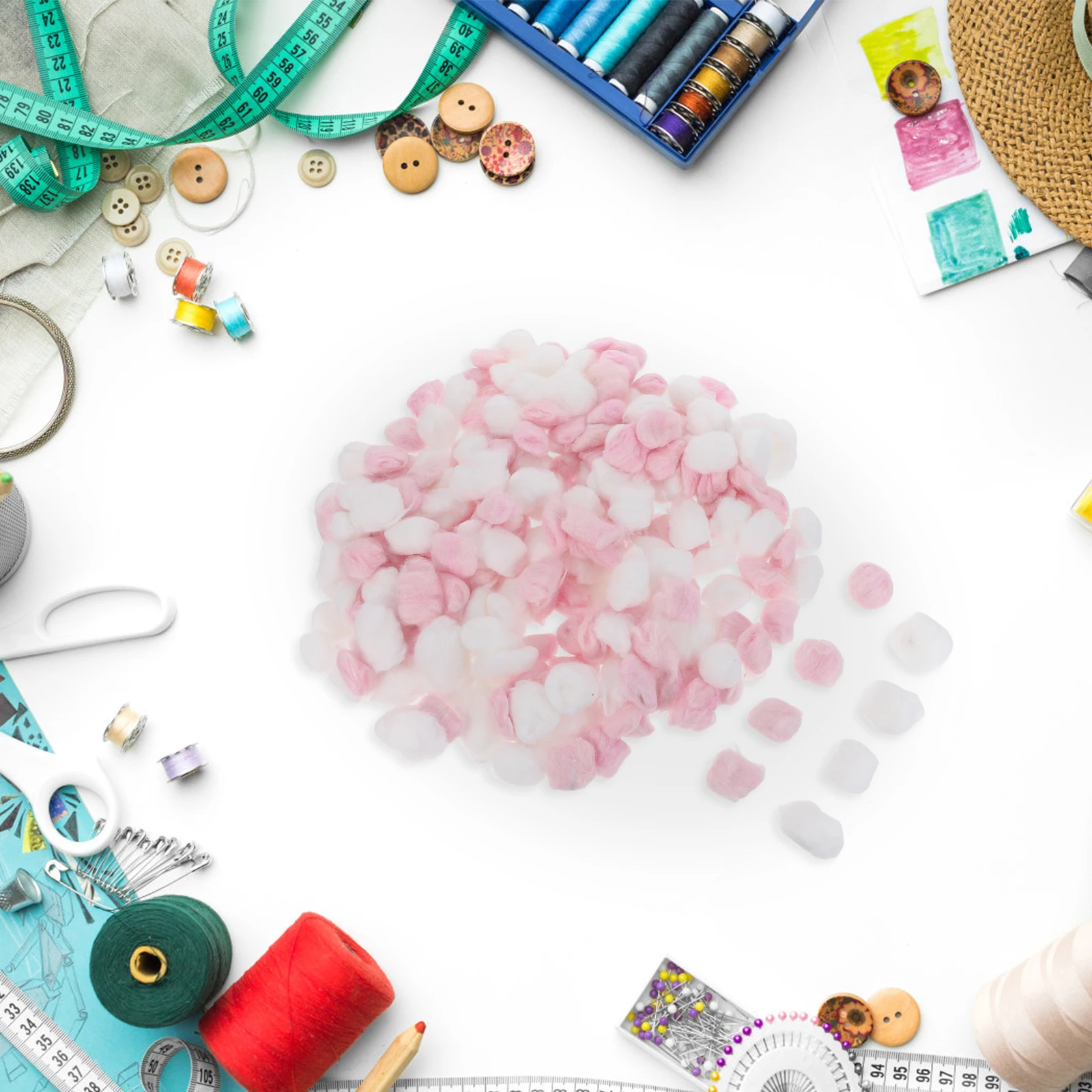 500 stks Mini Pom Poms Voor Ambachten Zacht Natuurlijk Katoen Decoratieve Pompoms Bulk Craft Supplies Voor School Kunstprojecten Thuis Diy