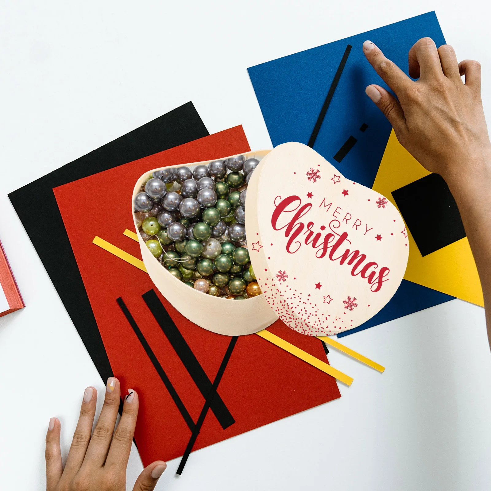 2Pcs Heart Shaped Wooden Boxes Blank Natural Unfinished Storage Box for DIY Jewelry Craft Handmade Decoration Jewelry Box