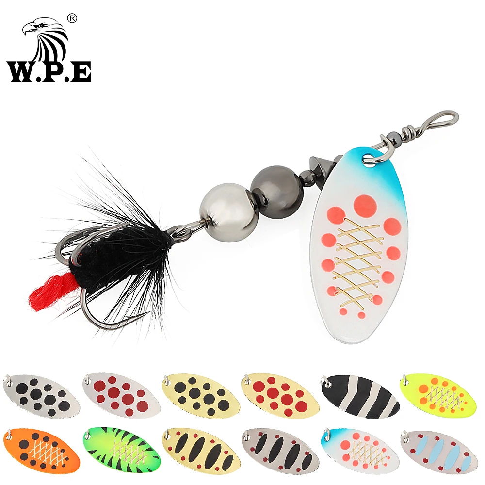 

W.P.E Spinner Fishing Lure 6g/8g/11g Brass Spoon Lure Metal Treble Hook Hard Bait Bass Lure Fake Lure Fishing Tackle Pesca 1pcs