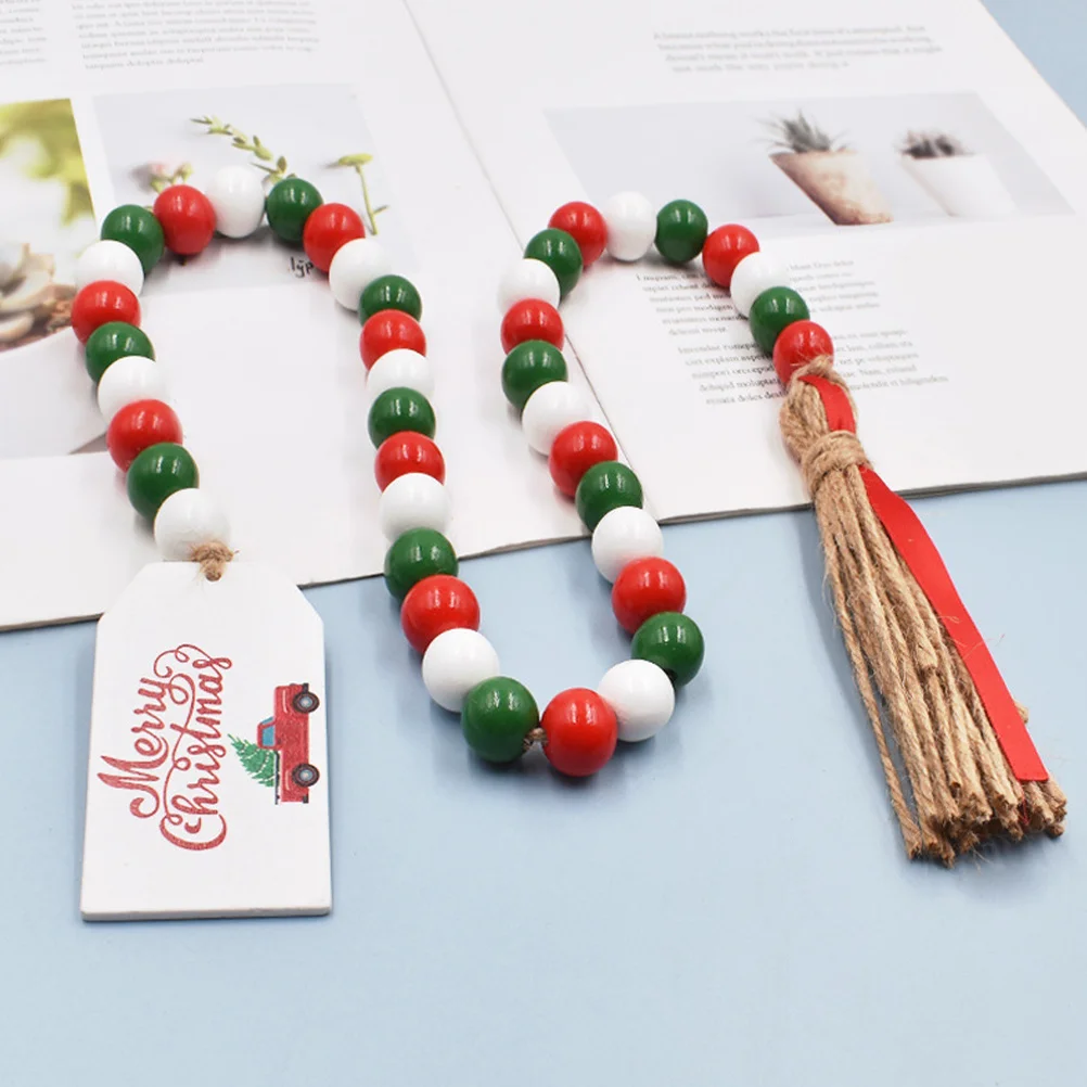 

Mipcase Christmas Wood Bead Tassel Garland Hanging Decor for Home Party Garden Festive Styling Elegant Atmosphere Decoration