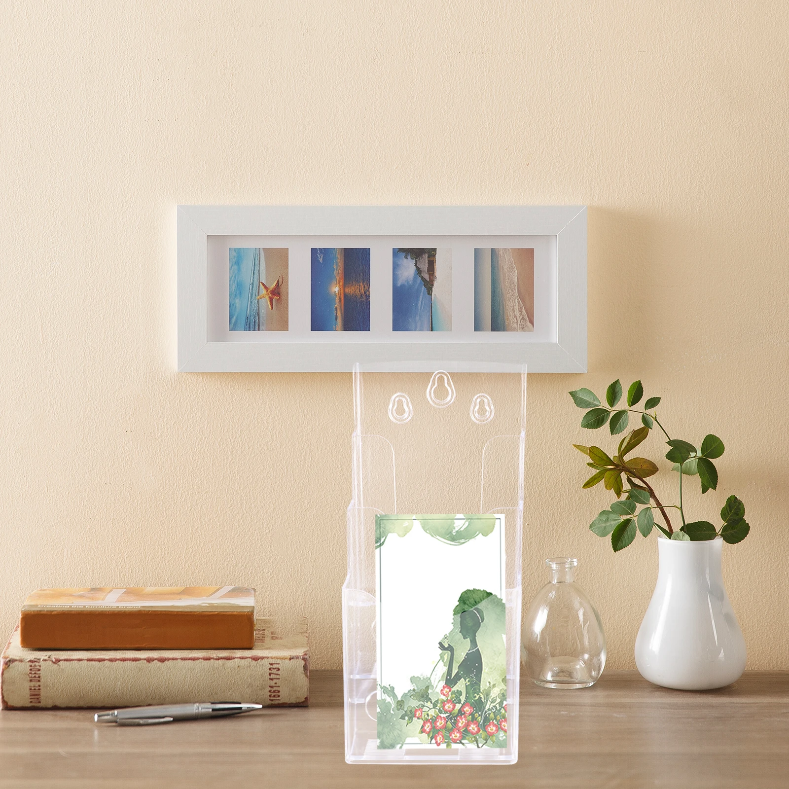 

Modern Business Display Stand For Office Desk Organizer Rack Plastic Storage Holder Name Card Base Display Stand Clear