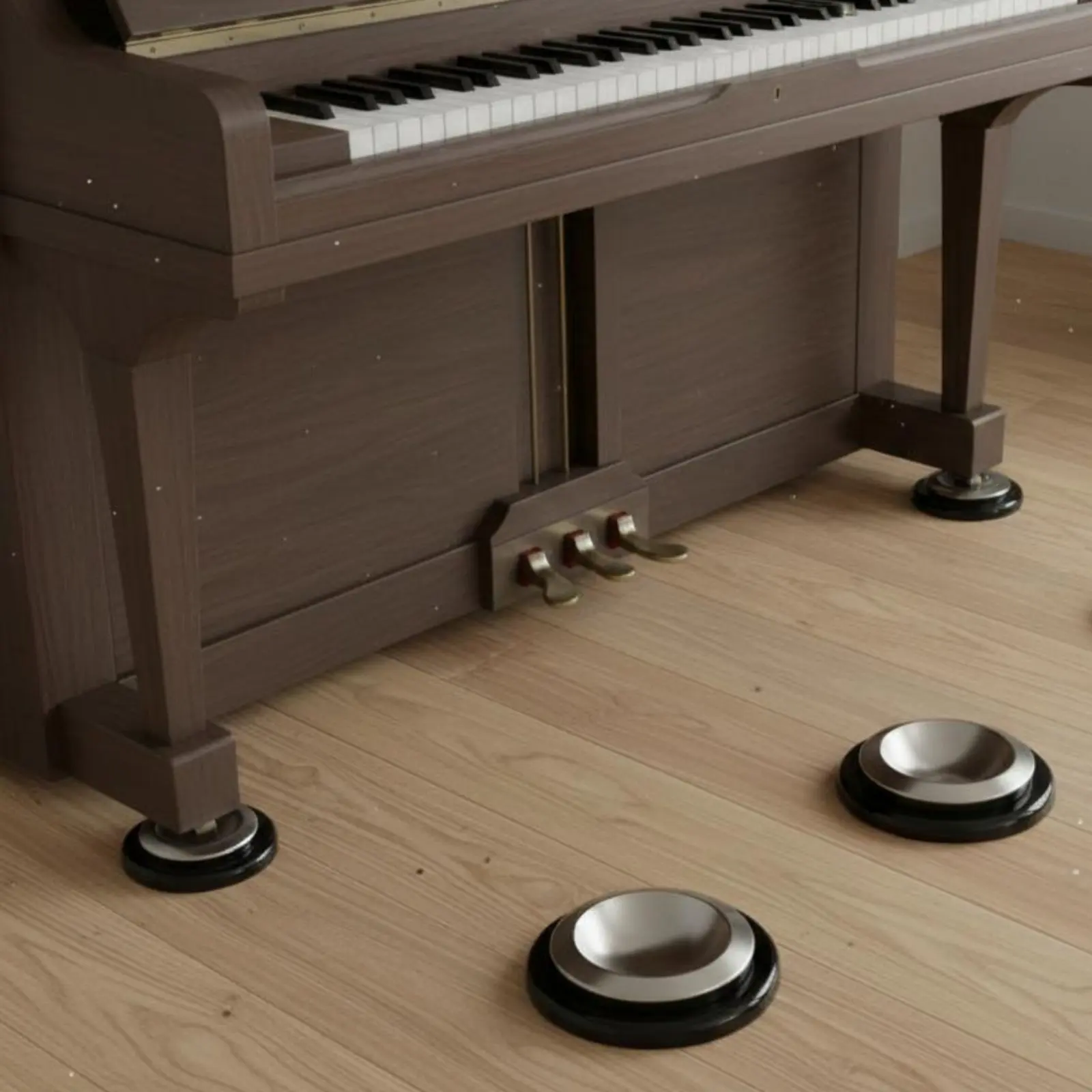 4 Pieces Piano Leg Pad Sound-Dampening Rubber Piano Pad Anti Skid Coaster Scratch-Resistant for Music Room