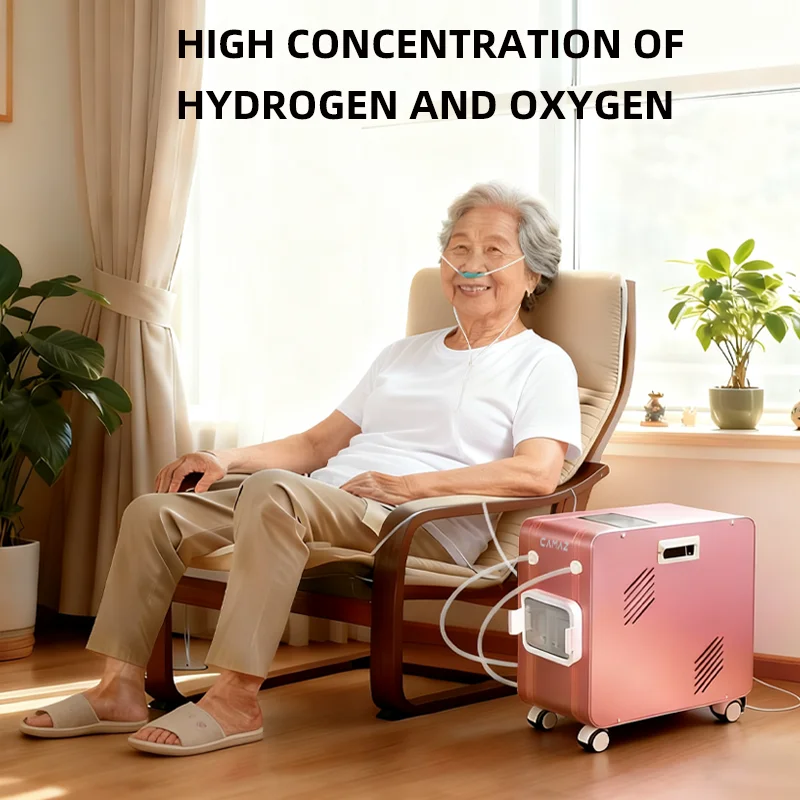 CAMAZ 99.98% Hydrogen Oxygen Inhalation Breathing Machine Electric Portable 3000ML Aviation Aluminum LED Touch Display Household