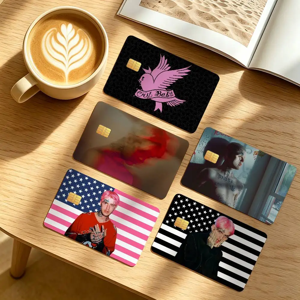 Rapper Lil Peep Waterproof Anti-Scratch Card Skin Stickers 4Pcs Stylish Decor Covers for Credit & Debit Cards