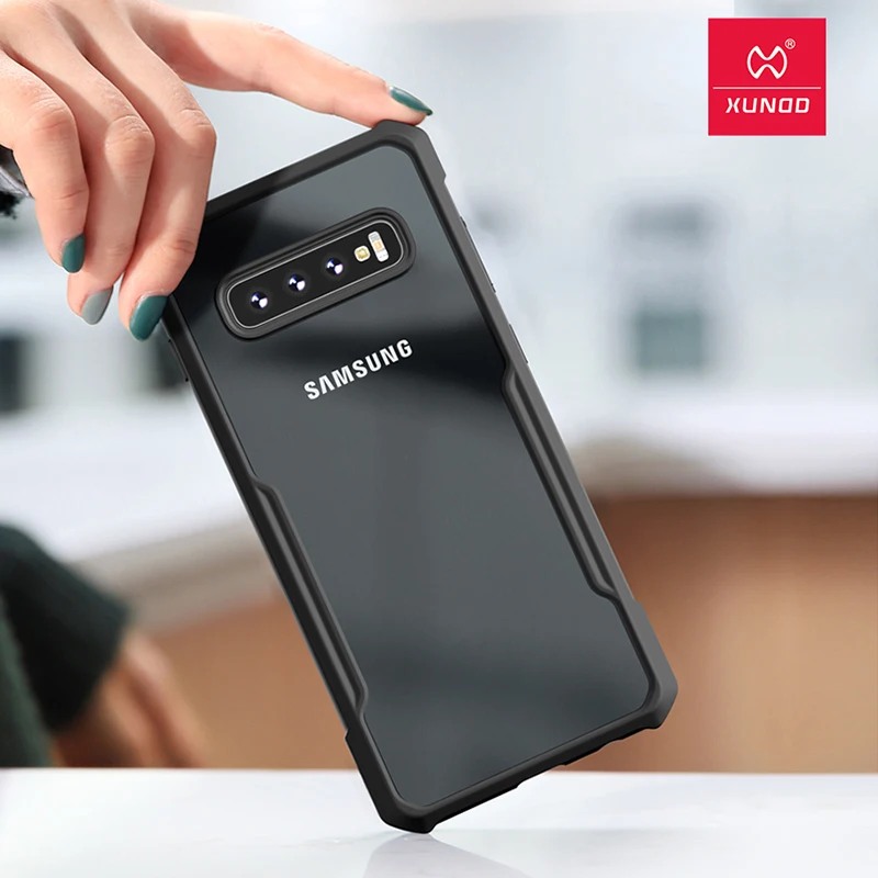 XUNDD-Shockproof Case for Samsung Galaxy S10 Plus, Transparent Cover, Anti-drop Protective Cover