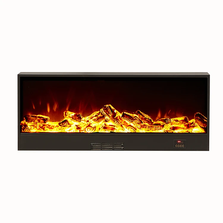 Built-In 7 LED Flame Colors 3D Fire Electric Fireplace with Adjustable Thermostat and Remote Control for Household & Hotel Use