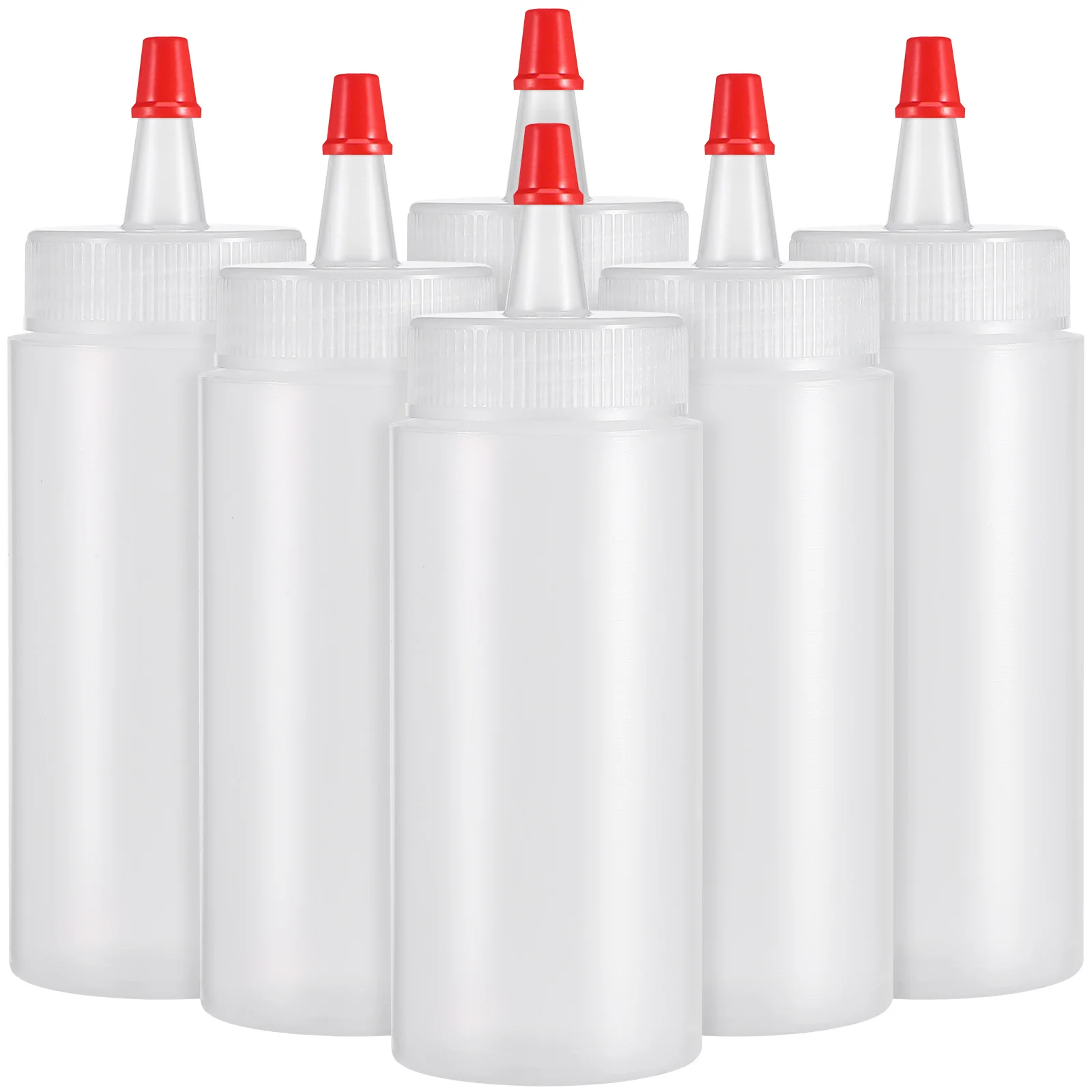 

6pcs 120Ml 4Oz Plastic Capacity Bottle Reusable Leakproof Volumetric Flask For Toner Facial Moisturizer Glue Dispenser Tip