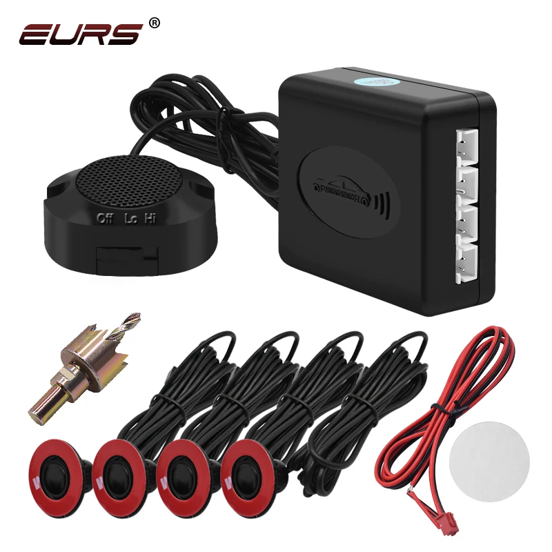 13MM Flat Adjustable Sensors Car Parking Sensor Parktronic Reverse Backup Radar Detector with Buzzer Alert 6 Colors