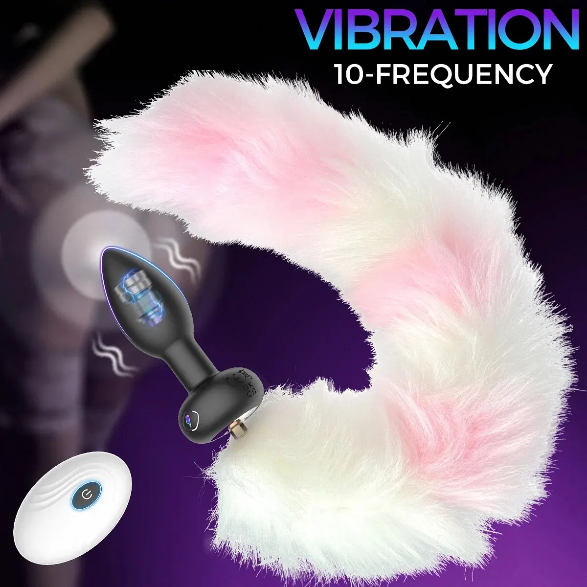 Anal Toys Fox Tail Vibrating Butt Plug Sex Remote Control Games Vibrator with 10 Modes Perfect for Cosplay Couples Sex Toys 18+