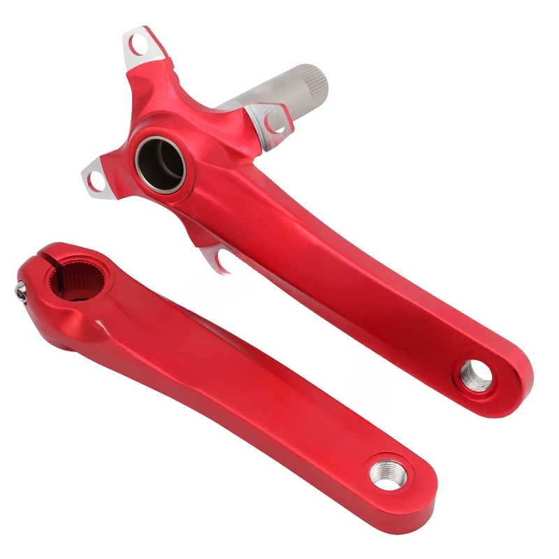 Mountain bike hollow integrated crank 30 speed 104BCD modified single disc colored toothed disc central shaft