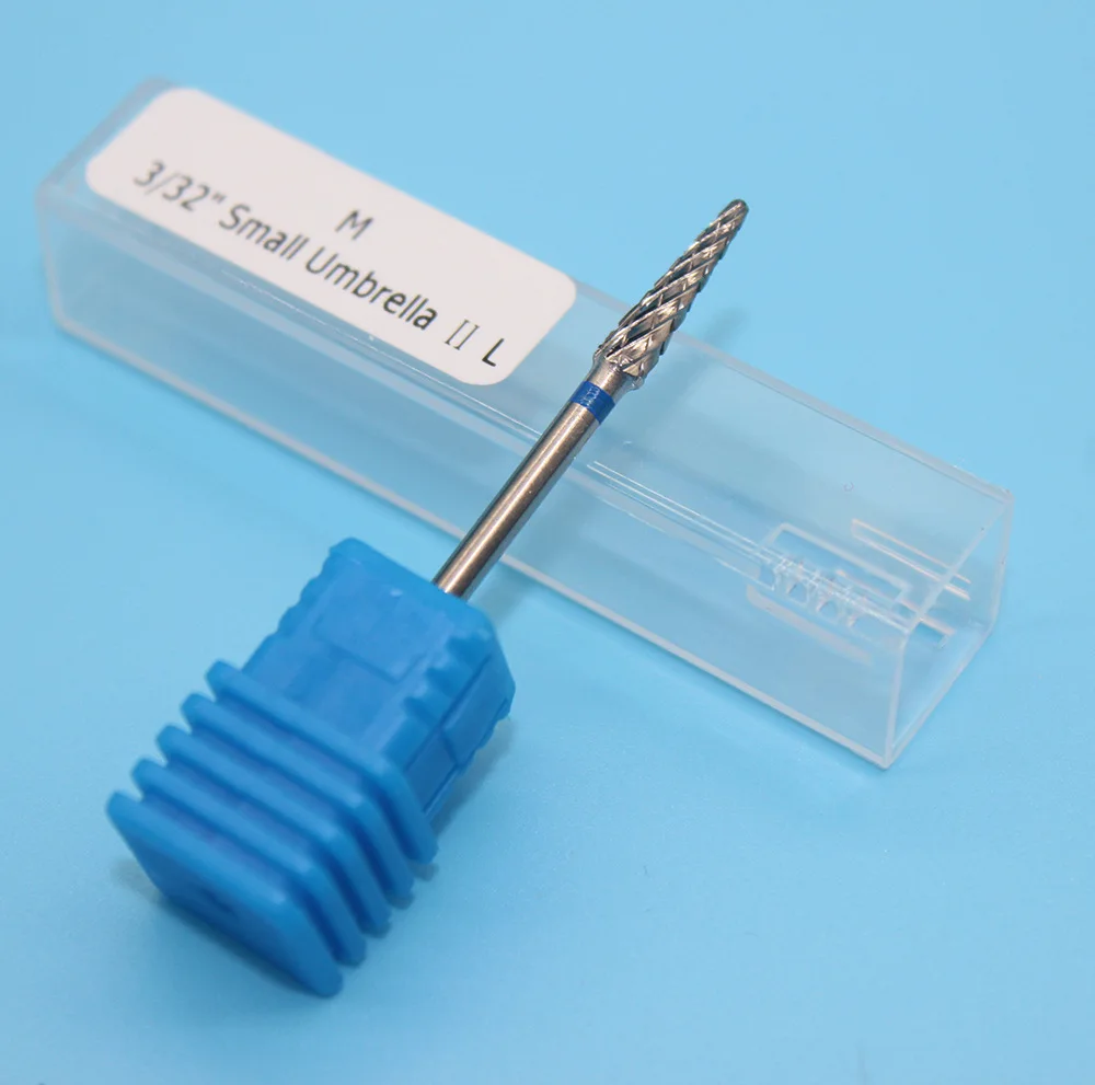 Broca de unha de carboneto de tungstênio, cone de 3mm para ponta de unha falsa e unhas nativas, acessório de esmalte de borda, ferramenta de esmalte em gel de pele morta