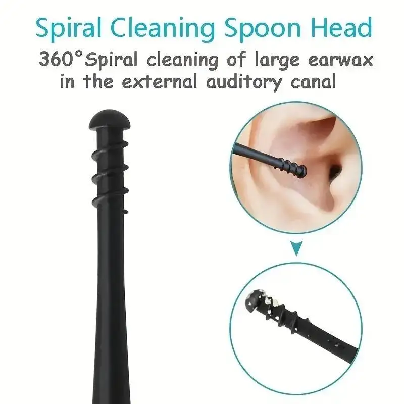 2pc Spiral Ear Spoon, Double Headed Rotating Ear Digging Spoon, EarPicking Tool, Double-Ended Earpick, Clean Ear Safety