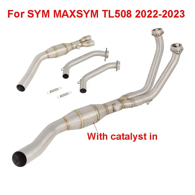 

For SYM MAXSYM TL508 2022-2023 Motorcycle Exhaust System Header Pipe Slip On Original Muffler Stainless Steel With Catalyst In