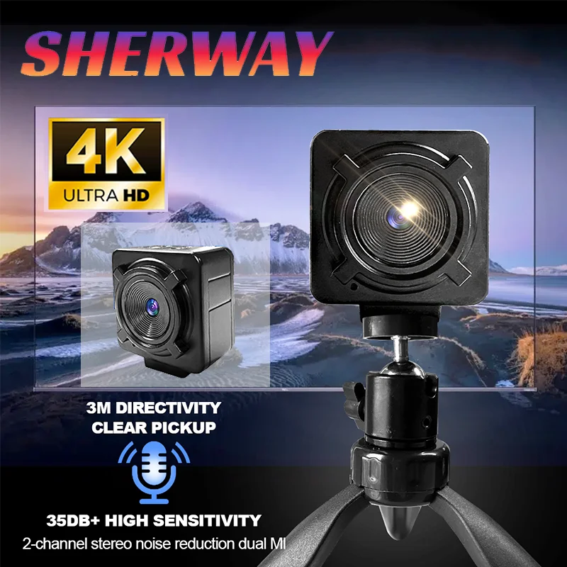 4K USB-Webcam mit Autofokus, Fernbedienung, Mini-Metall-USB-Kamera 1080P 30FPS mit Stativ und Mikrofon für/Pro-Livestreaming und Videoanrufe