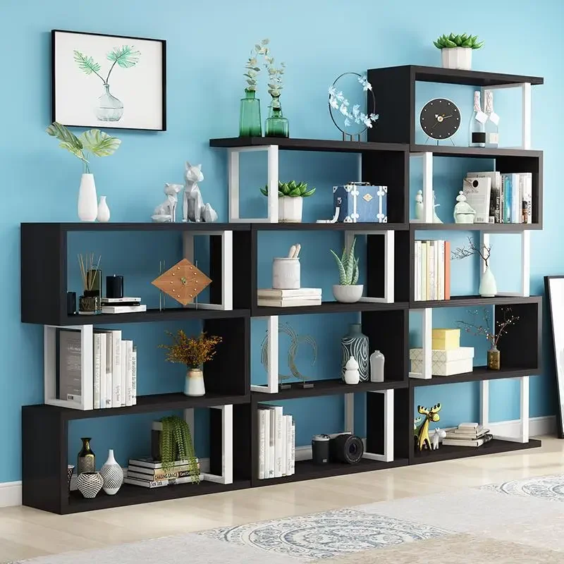 Multi-layer floor-to-ceiling bookshelf storage rack simple combination bookcase living room partition display storage shelf