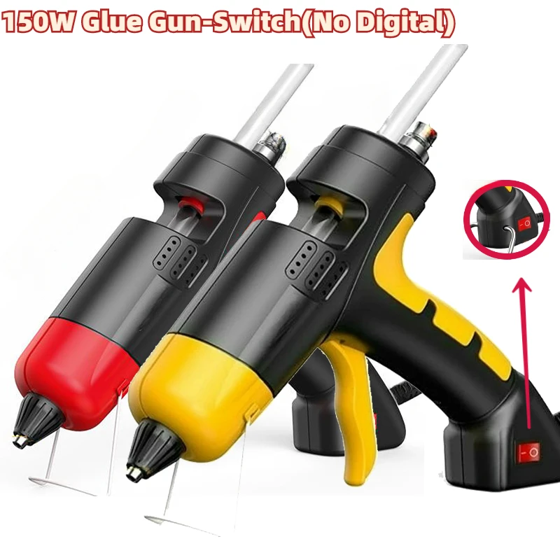 Mini Hot Melt Glue Gun Adjustable Temperature Wired Silicone Gun Red/Yellow Children\'s DIY Handmade Tools For 7mm Glue Sticks