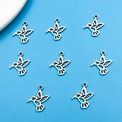 10/20pcs Cute Hollow Out Hummingbird Charms Animal Pendant For DIY Jewelry Making Findings Crafting Accessory 19x17mm