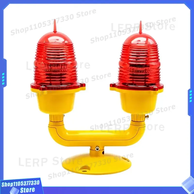 Low Intensity Double Head Tower Obstacle Warning Light Outdoor Roof Aviation Beacon for Airport Flight Safety Signal Lamp