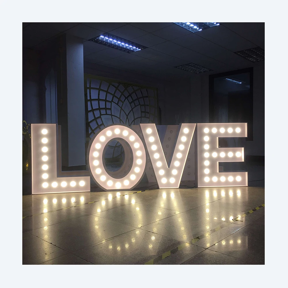 Manufacture Price Customize Love Led Lights PVC Wedding Decoration Letter Number For Event