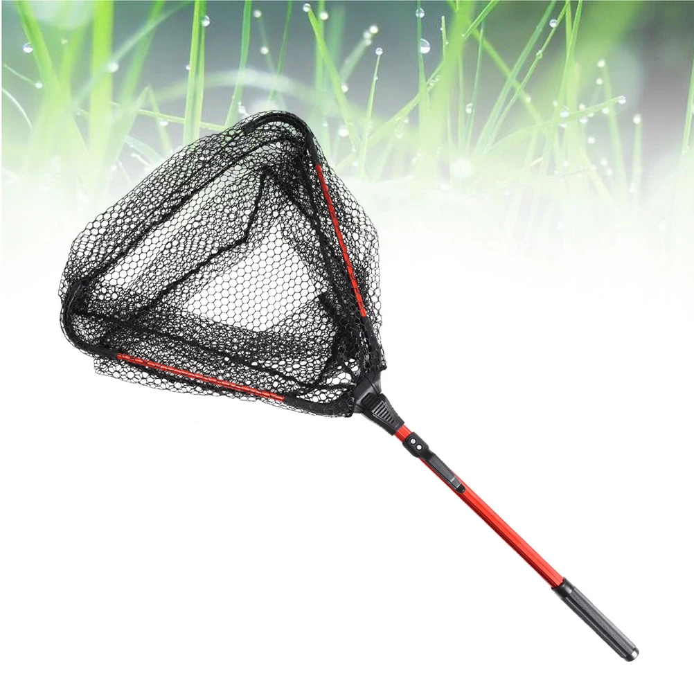 

Triangle Folding Fishing Nets Durable Nylon Hexagonal Fabric Retractable Aluminum Rod Non Slip Waterproof Coating Prevent