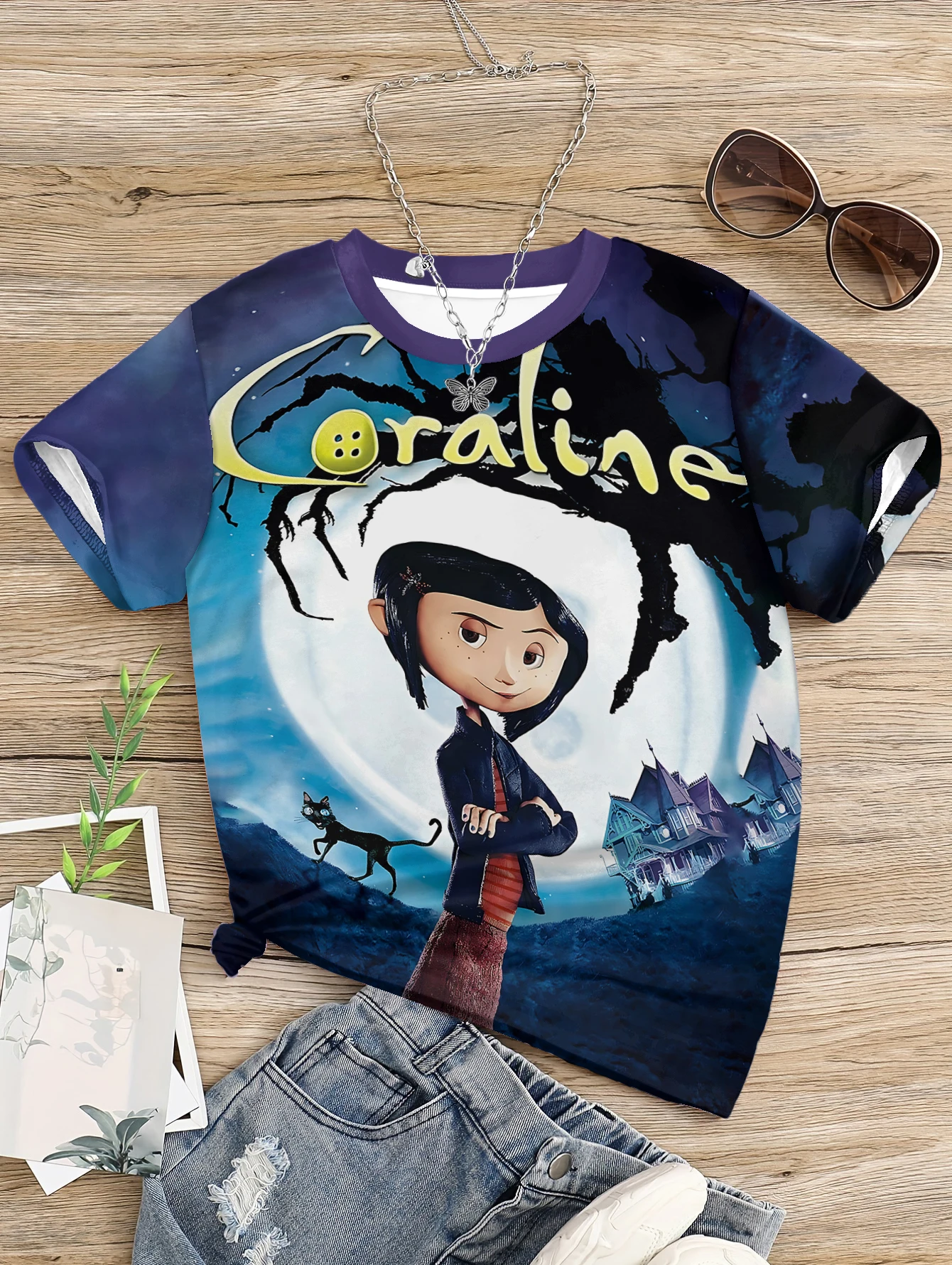 3D Print Baby Anime Horror Film C-Coralines Clothing 5 to 14 Years Male Outdoor Clothes for Children Boy Girl Child T-Shirt Top