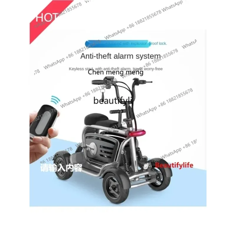 

cn ss ssL178 23 GY Elderly Electric Quadricycle Household Small Ladies Pick-up Children Battery Car Elderly Assisted Scooter ss