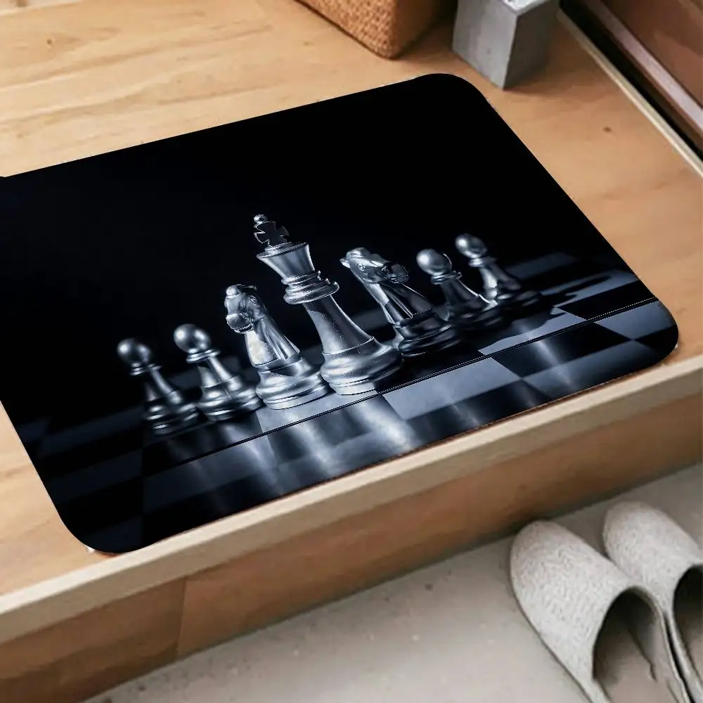 Chess Cool Carpet Bathroom Anti-slip Mat Door Mat Home Decoration Mat Entrance Door Mat Scratch-resistant Door Mat