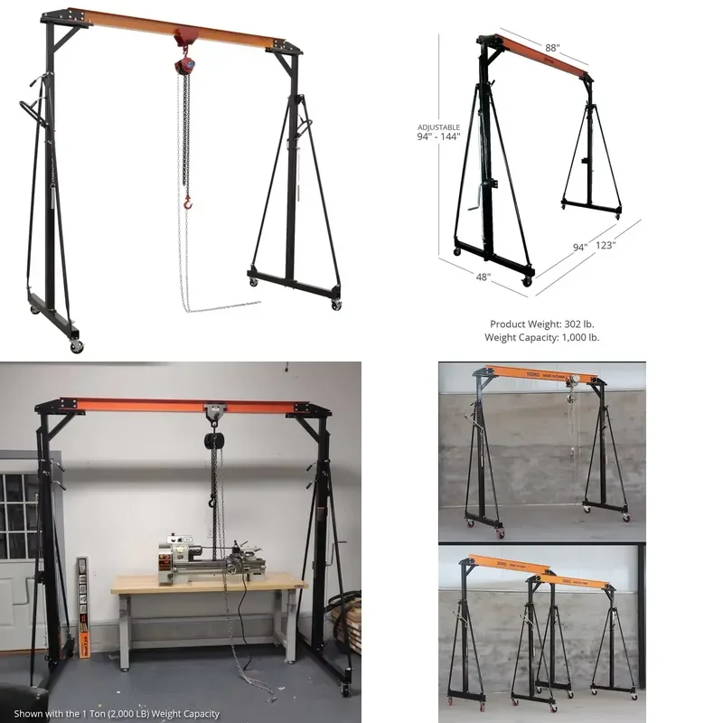 durable Portable Single Girder Gantry Crane 0.5Ton 1ton 2ton Steel Movable Lifting Workshop Adjustable Height Gantry Cranes 1