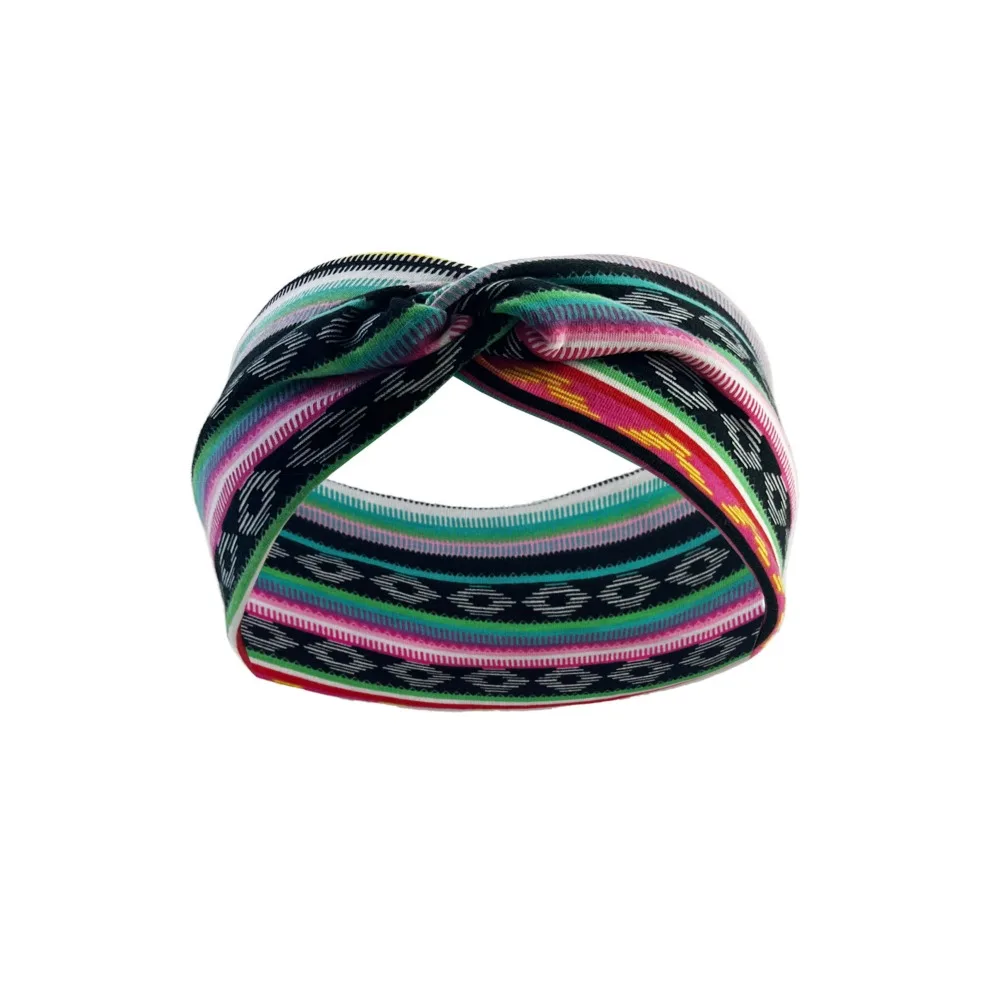 New Sweat Absorbent Bohemian Yoga Elastic Headband 10*25cm 10 Colors Outdoor Hair Ties Headscarf European Wash Face Headband