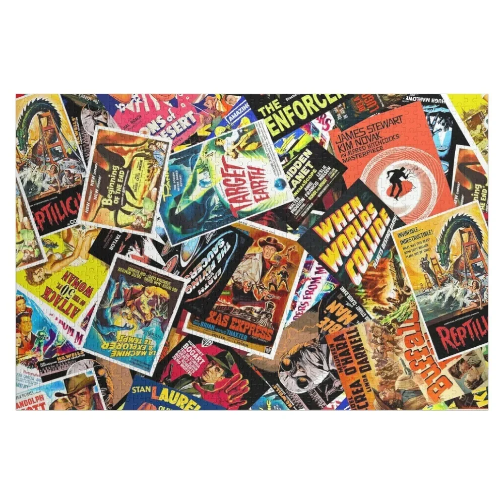 

Vintage Movie Poster Collage #2 Jigsaw Puzzle Adult Wooden Personalized For Kids Custom Name Child Toy Anime Puzzle